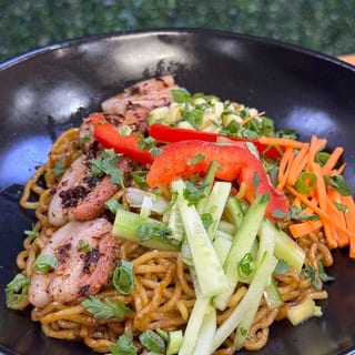 Sichuan Style Hot & Spicy Lo Mein with Chashu (Grilled Pork Belly)